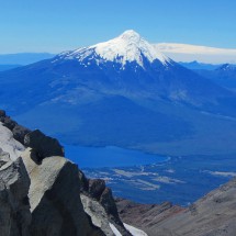 Volcan Osorno (2652 meters) and southeast corner of the lake Lago Llanquihue seen from the summit